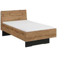 Postelja Lima, Barva Hrasta, Barva Grafita, 100x200 - barve hrasta/barve grafita, Trend, leseni material (100/200cm) - Stylife