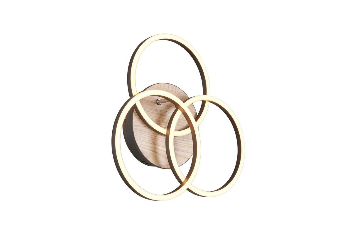 LED-Deckenleuchte Circle Braun max. 27 Watt - Braun, Design, Kunststoff (44/44/9,5cm)
