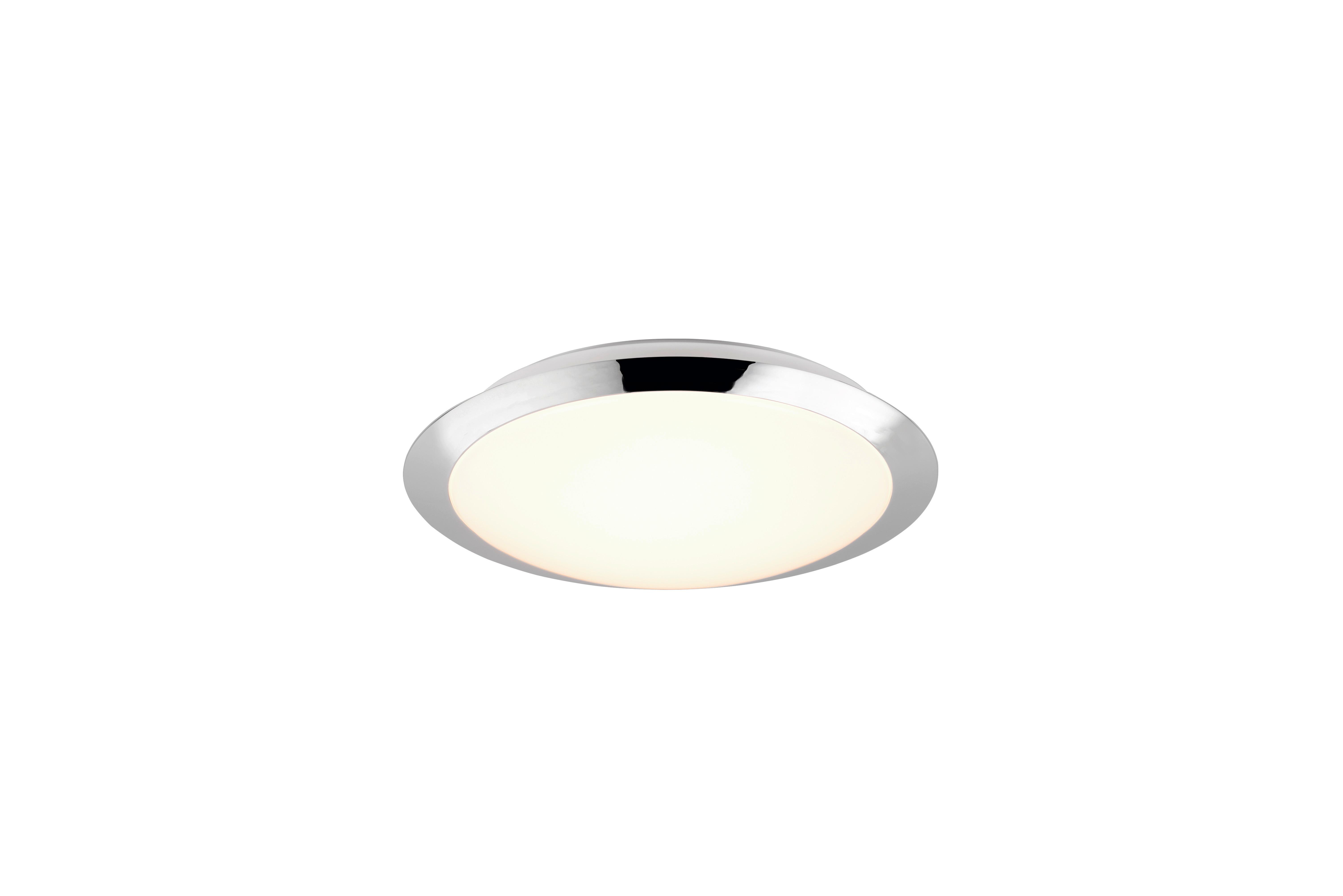 LED-Deckenleuchte Umberto Weiß/Chromfarben max. 12 Watt - Chromfarben/Weiß, Basics, Kunststoff (29/8cm) - Trio Leuchten