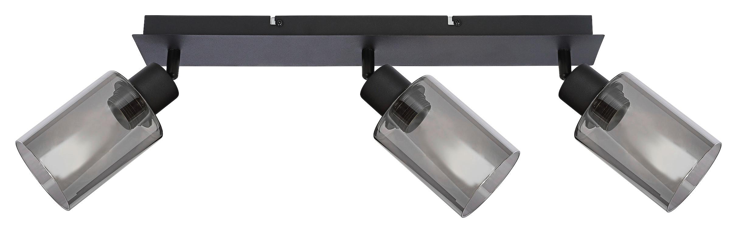 Strahler Hadera in Schwarz max. 15 Watt - Schwarz, Modern, Glas/Metall (47/9/21,5cm) - Modern Living