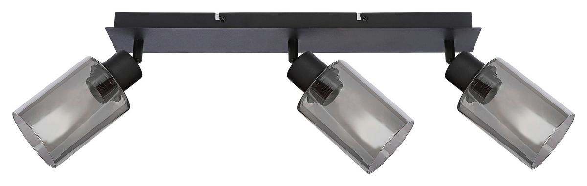 Strahler Hadera in Schwarz max. 15 Watt - Schwarz, Modern, Glas/Metall (47/9/21,5cm) - Modern Living