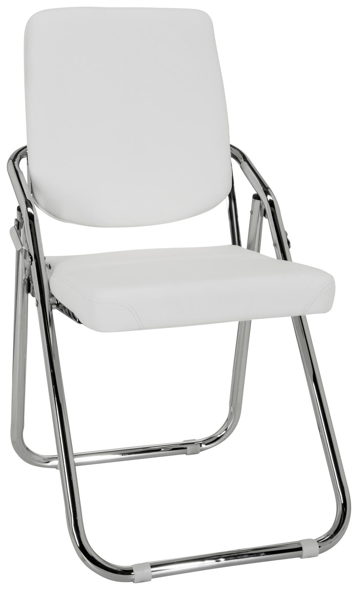 Konferenčni Stol Esto Pu, Bela - barve kroma/bela, Basics, kovina/tekstil (46/90/40cm) - MID.YOU