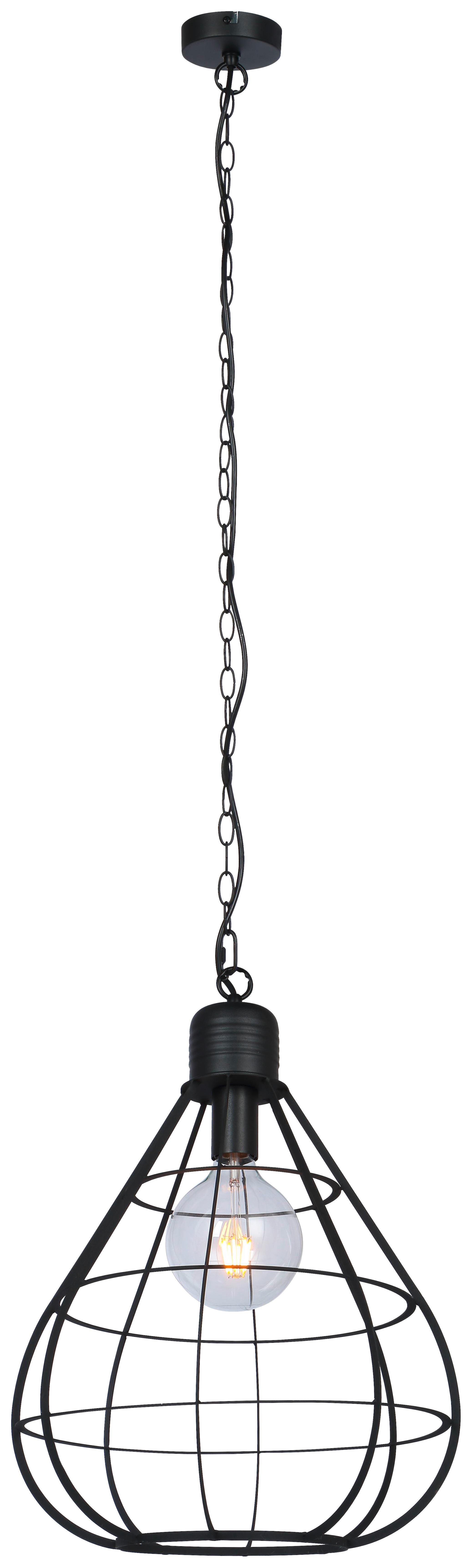 Hängeleuchte Clastra max. 60 Watt - Schwarz, Basics, Metall (40/120cm) - Globo