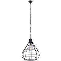 Hängeleuchte Clastra max. 60 Watt - Schwarz, Basics, Metall (40/120cm) - Globo