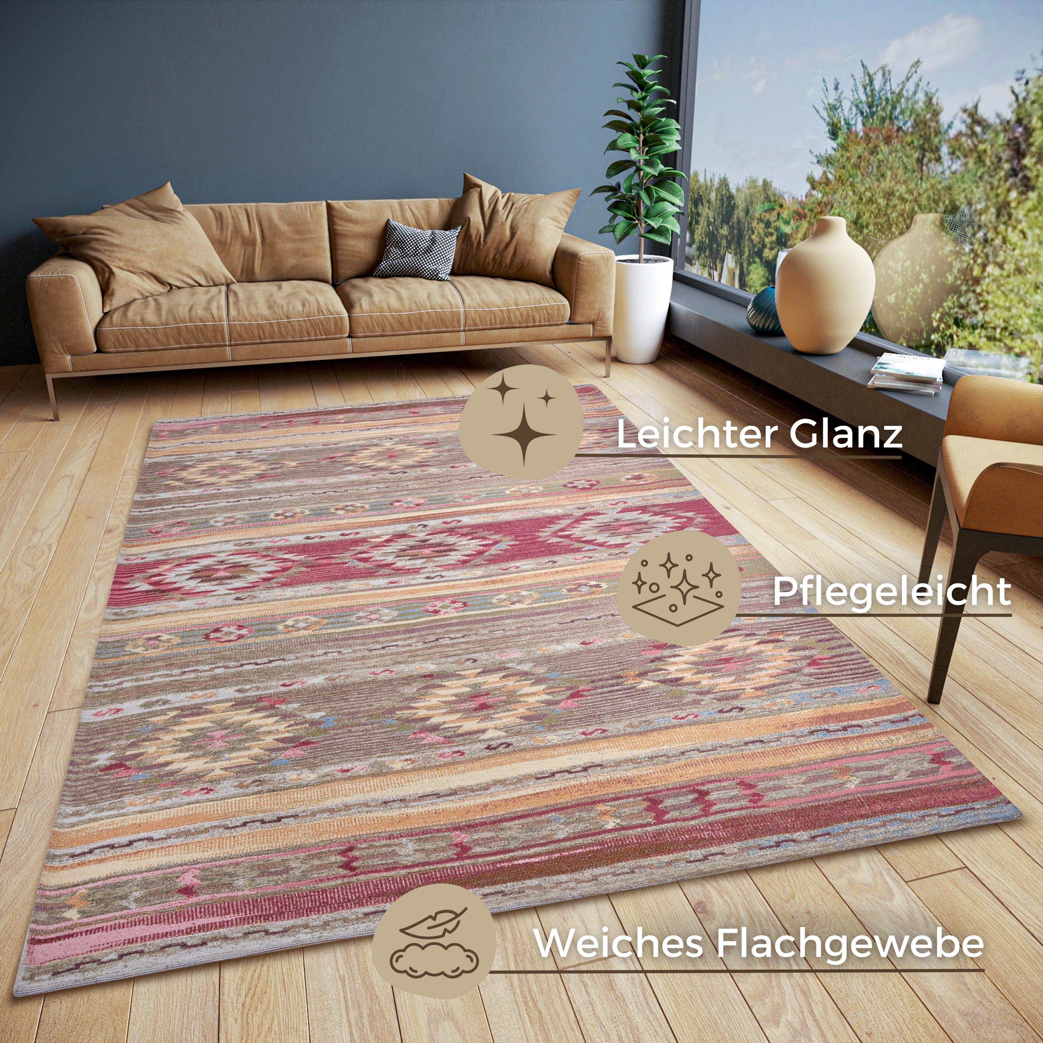 Flachwebeteppich Necla Multicolor ca. 120x180cm - Multicolor, Design, Kunststoff/Textil (120/180cm) - Hanse Home