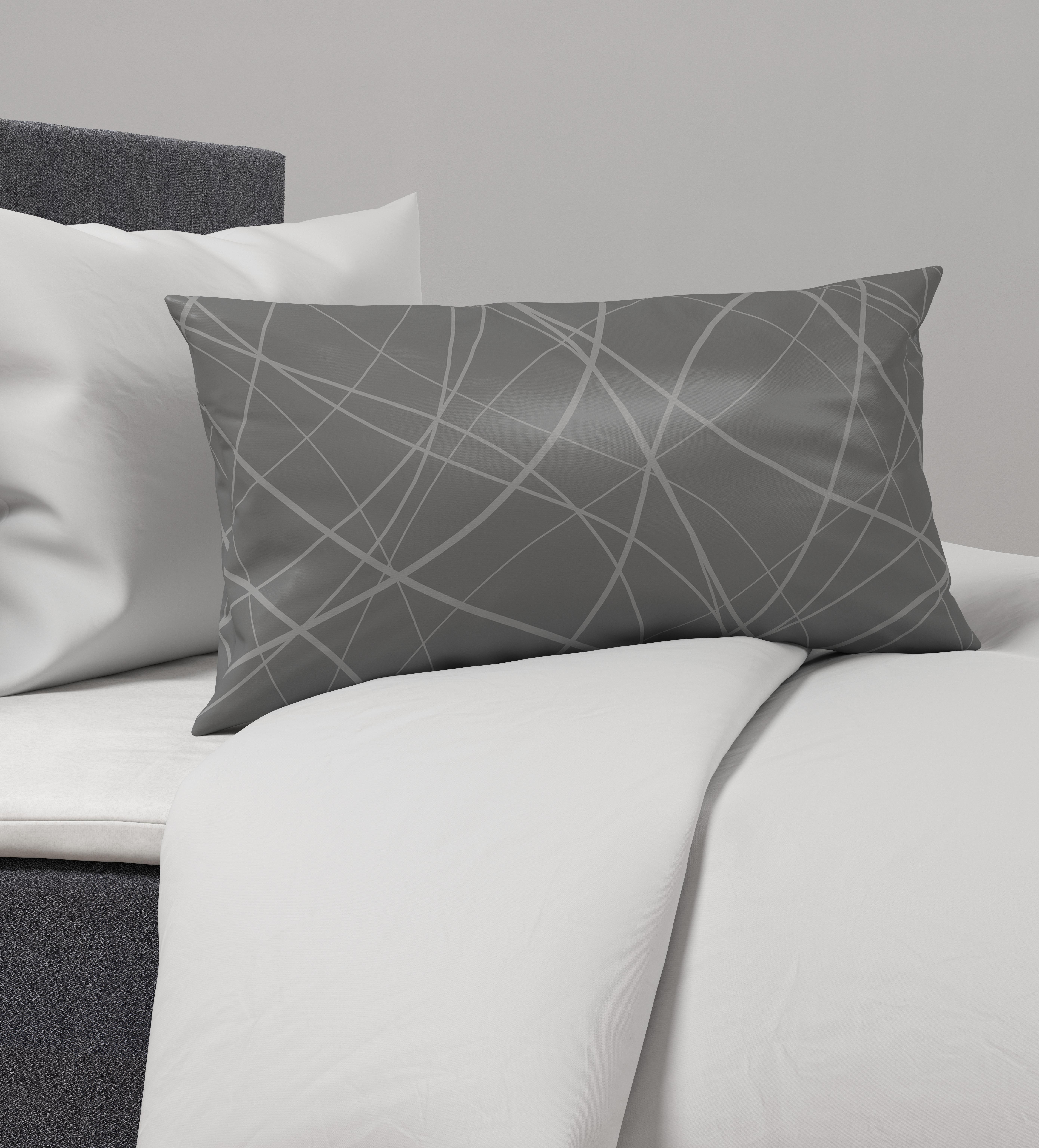 Kissenhülle Alex Design in Schieferfarben ca. 40x80cm - Schieferfarben, MODERN, Textil (40/80cm) - Premium Living