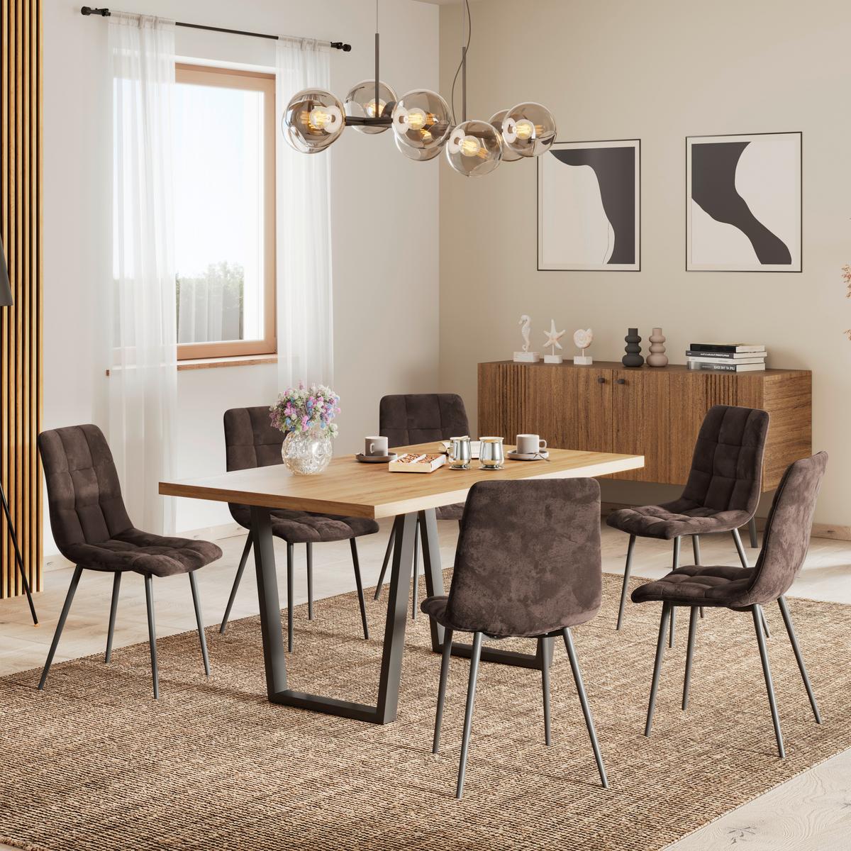 Stolica Lech - smeđa/crna, Konvencionalno, drvo/metal (45/88/55cm)
