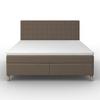 LIT BOXSPRING OLIVIA - marron/couleur chêne, MODERN, textile/bois (180/200cm) - Bessagi Home