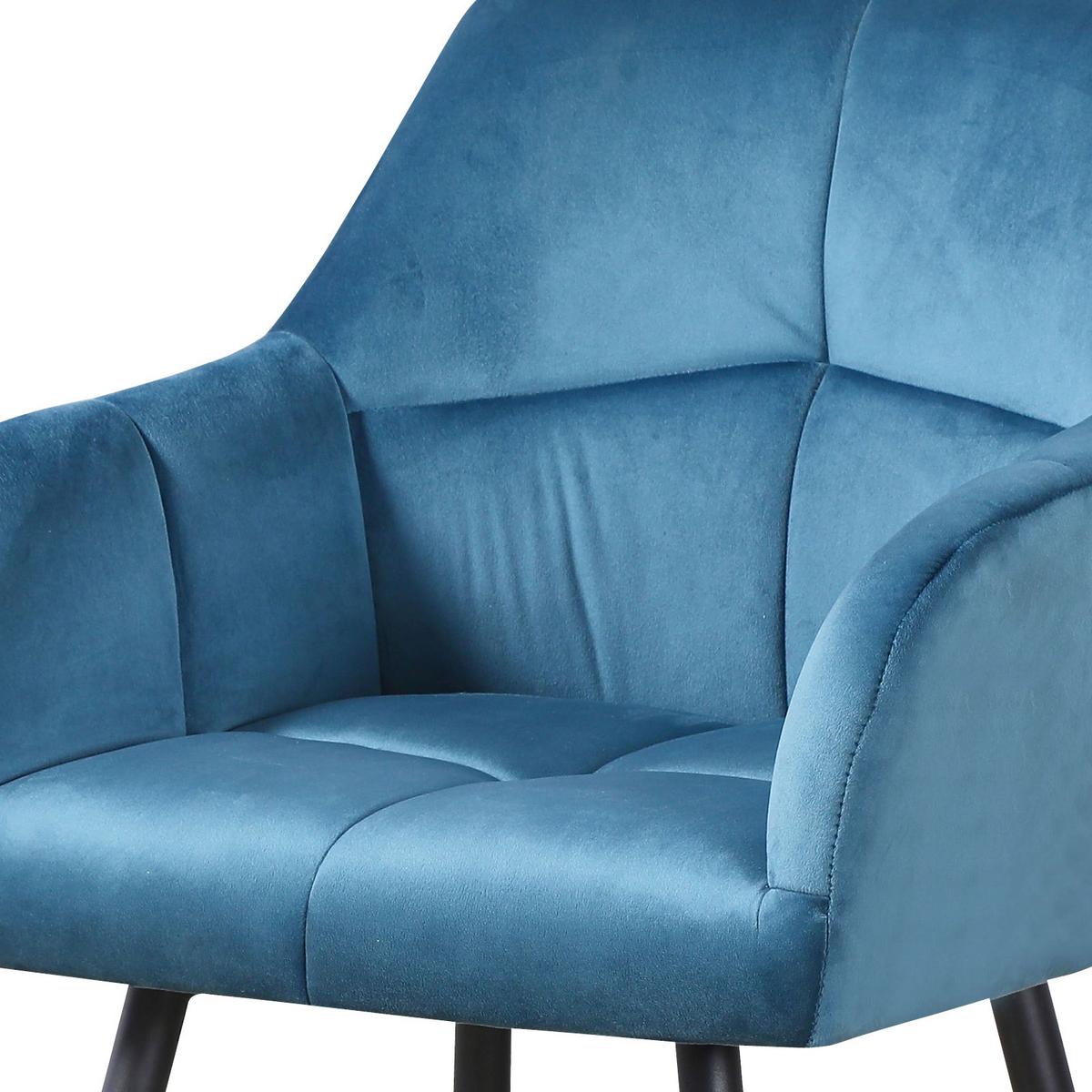 Stol Clair, Modra, Črna - modra/črna, Moderno, kovina/tekstil (60/86/62cm)