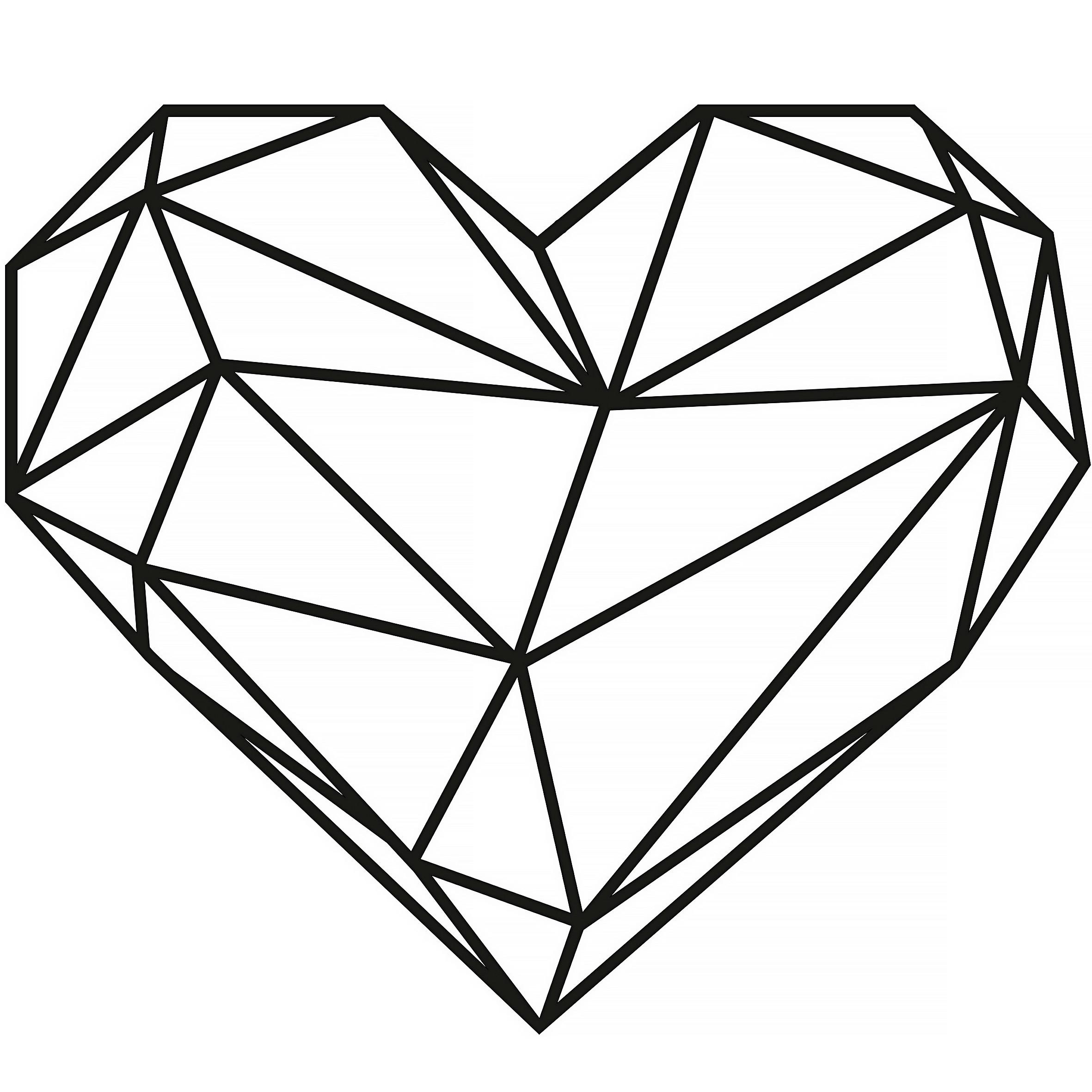 OBRAZ METALOWY HEART - czarny, Basics, metal (47/40cm)