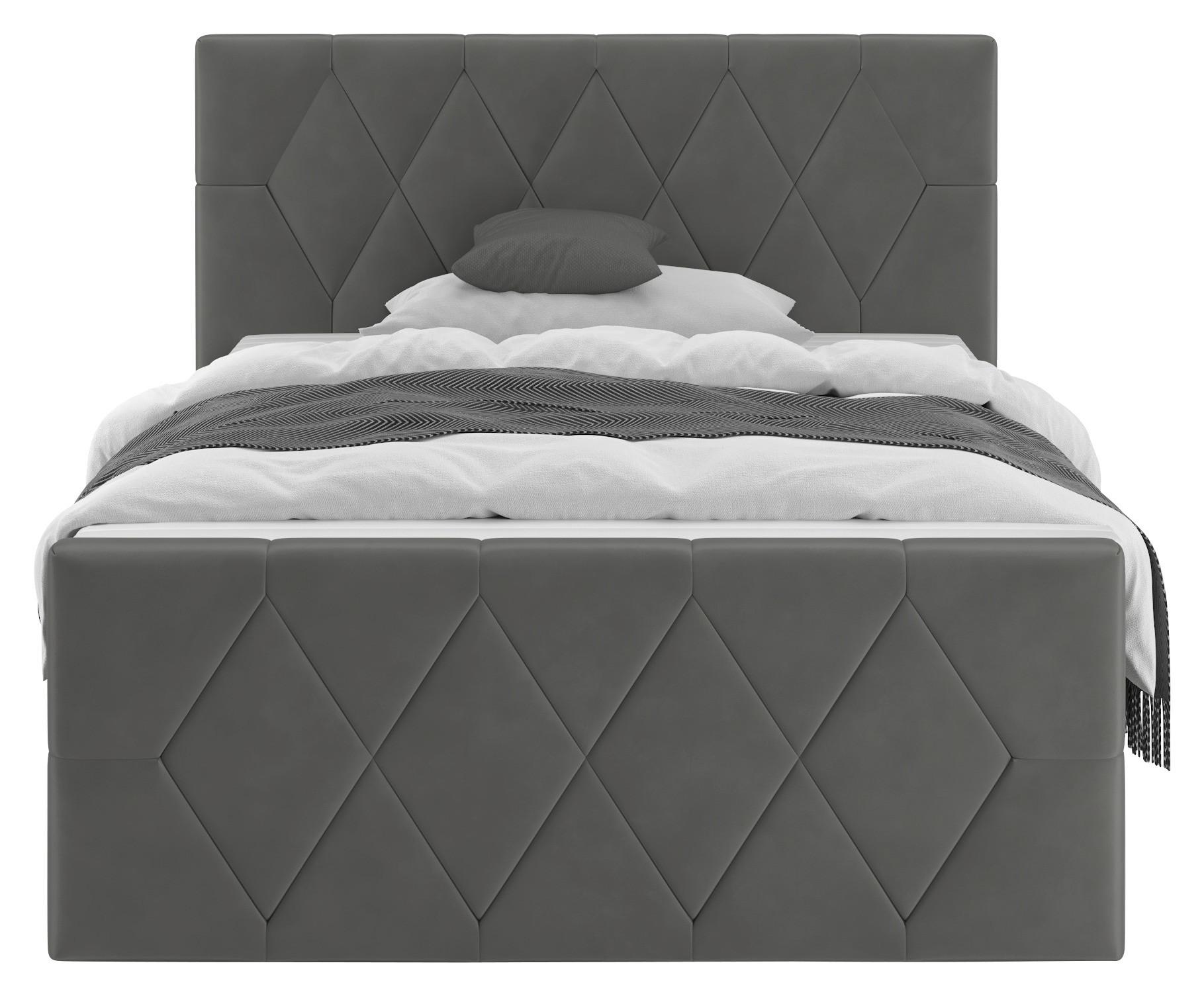 Boxspringbett Josie B Graphitfarben ca. 140x200cm - Graphitfarben/Schwarz, KONVENTIONELL, Holz/Holzwerkstoff (140/200cm) - Mömax