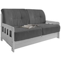 Schlafsofa Camino Holzkorpus Grau - Weiß/Grau, MODERN, Holz/Textil (154/88/90cm) - Livetastic