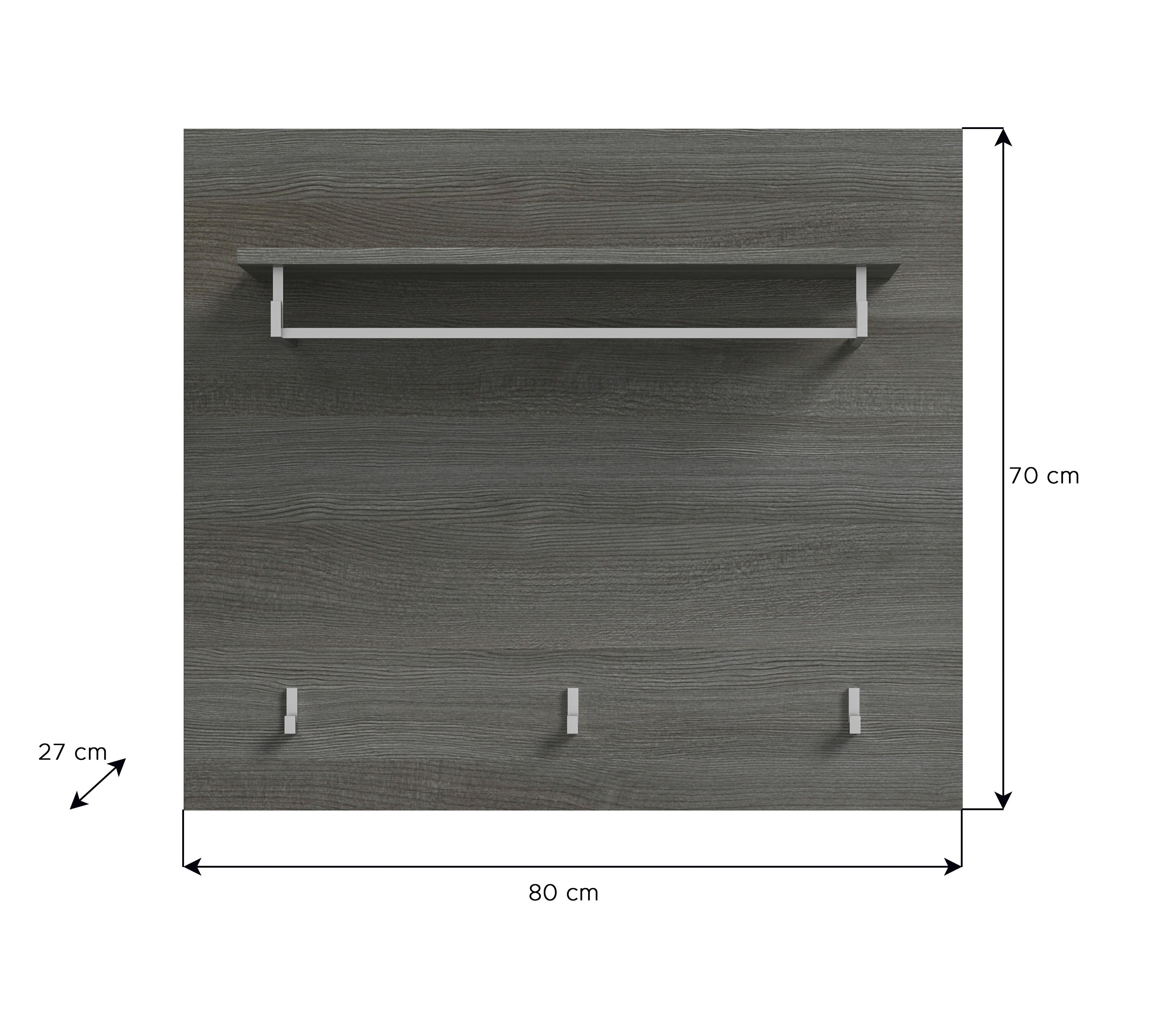 Zidni Panel Salsa - bijela visoki sjaj, Design, drvni materijal (80/70/27cm) - Modern Living