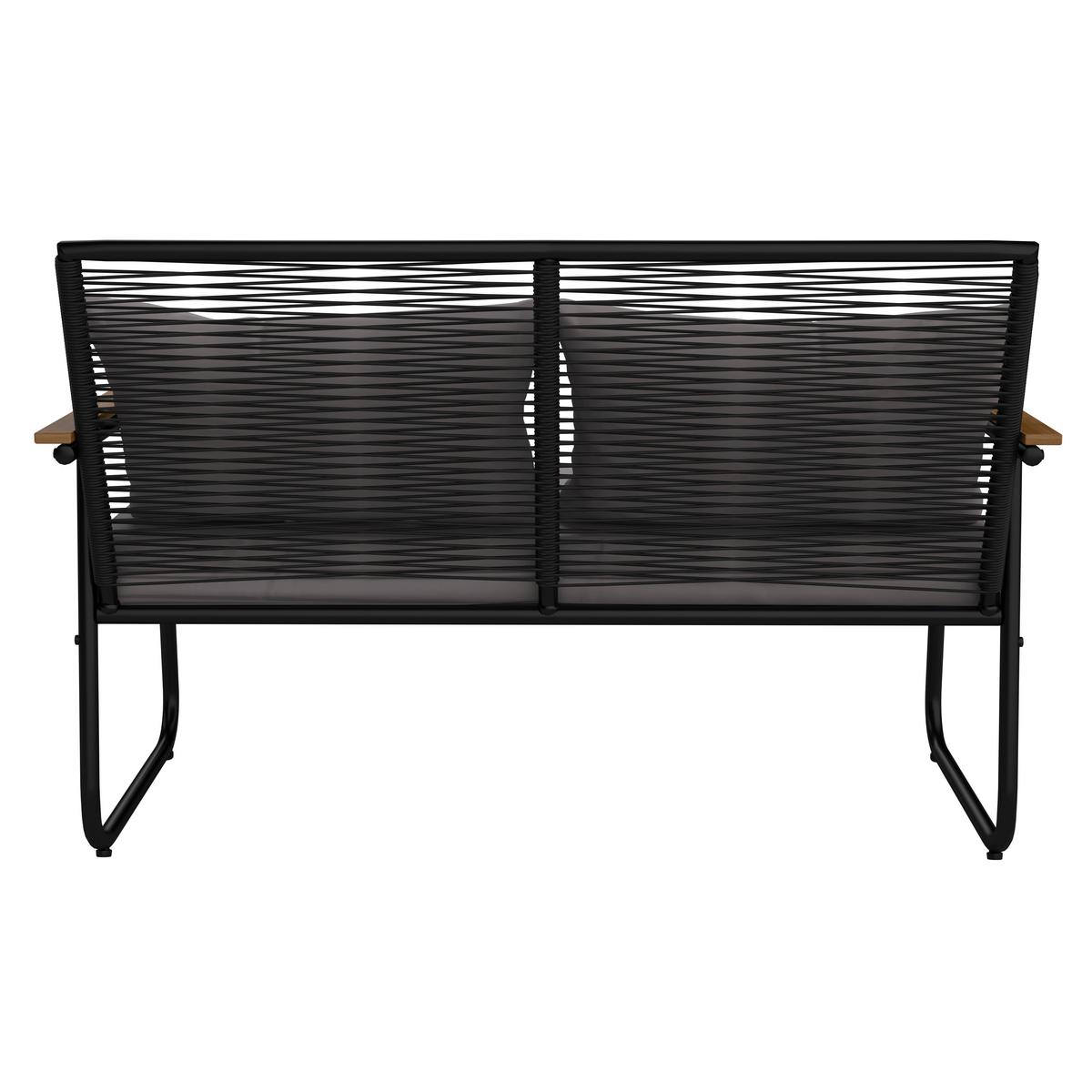 Lounge Garnitura Elly, Siva, Naravna, Črna, 4-Delno - siva/črna, Moderno, kovina/umetna masa (116/77/71cm) - Bessagi Garden