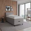 Boxbett Vida ca. 90x200 cm Grau mit Topper - Schwarz/Grau, MODERN, Holz/Kunststoff (90/200cm) - Bessagi Home