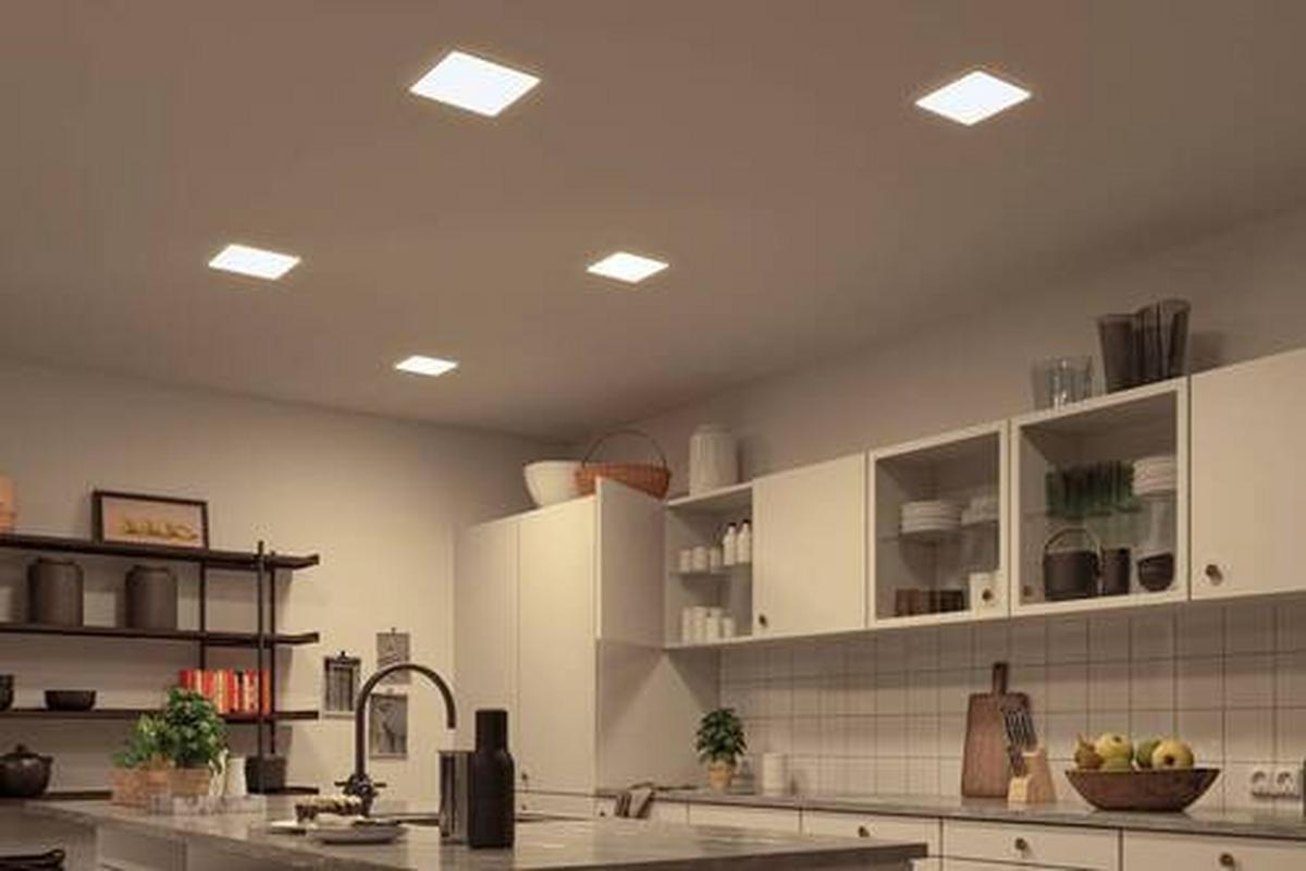 LED-Paneel Veluna VariFit in Weiß max. 15 Watt - Weiß, Design, Kunststoff (18,5/18,5cm) - Paulmann