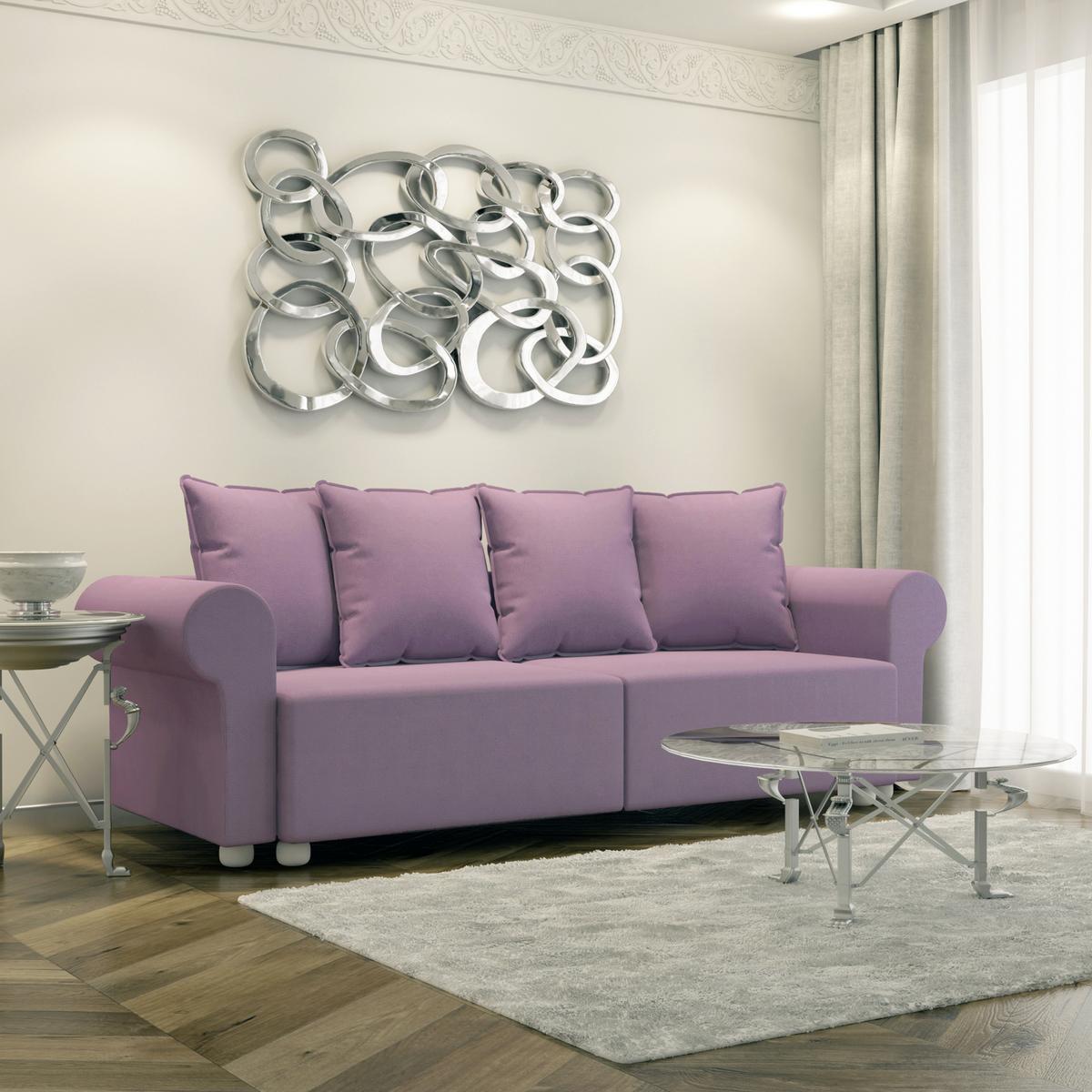 Velika Zofa Stilla, Roza - roza, Romantika (252/85/101cm) - Mömax