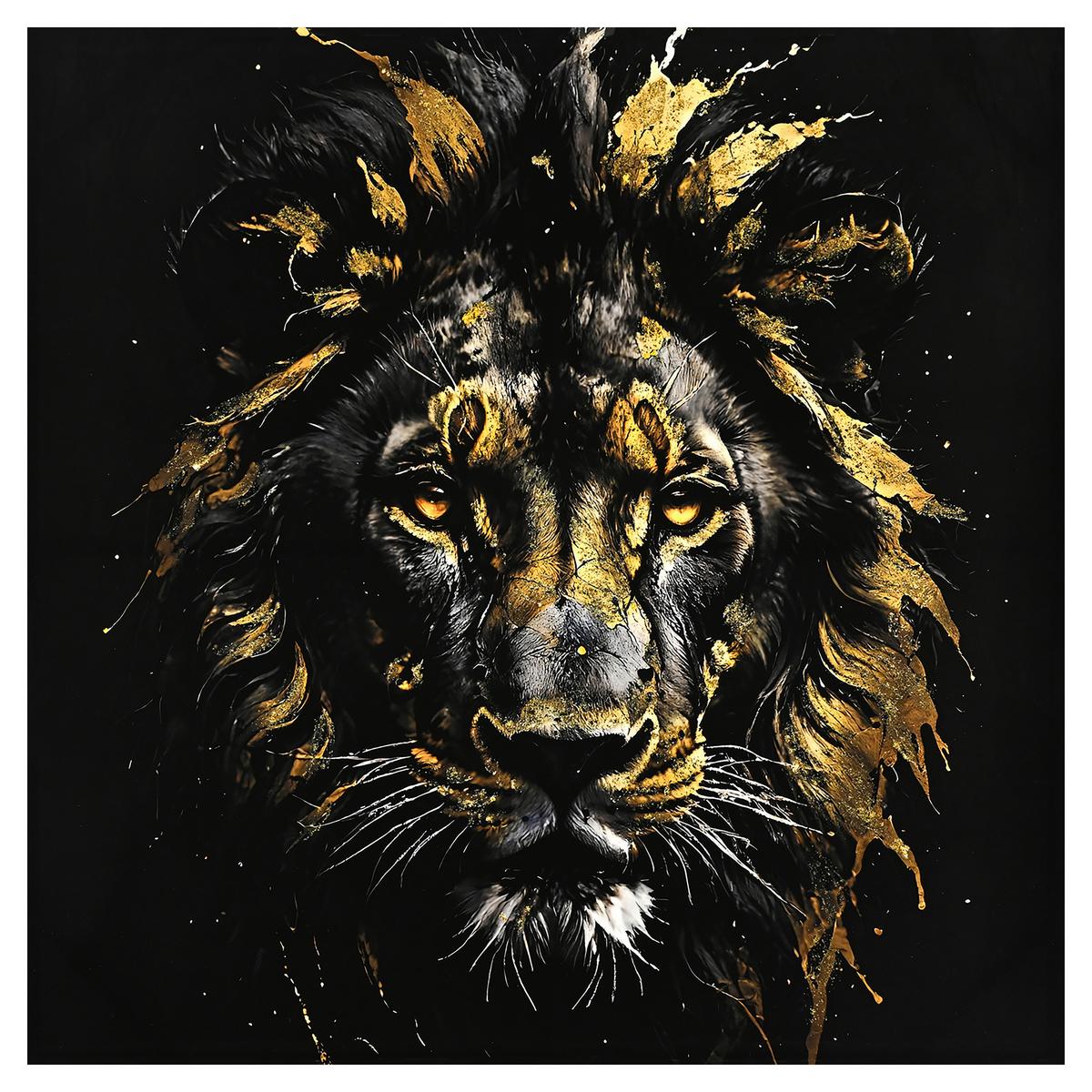 Leinwandbild Estreem Schwarz/Goldfarben - Goldfarben/Schwarz, Modern, Holz/Textil (100/100/3cm) - Mömax