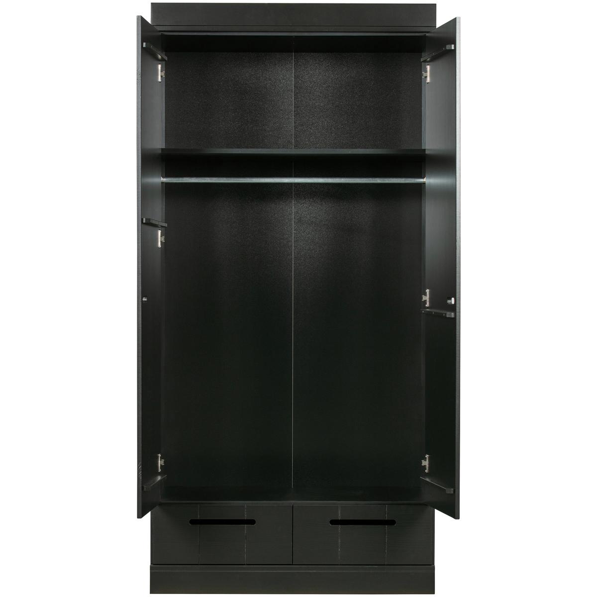 Drehtürenschrank Connect Schwarz - Schwarz, Design, Holz (94/195/53cm) - Livetastic