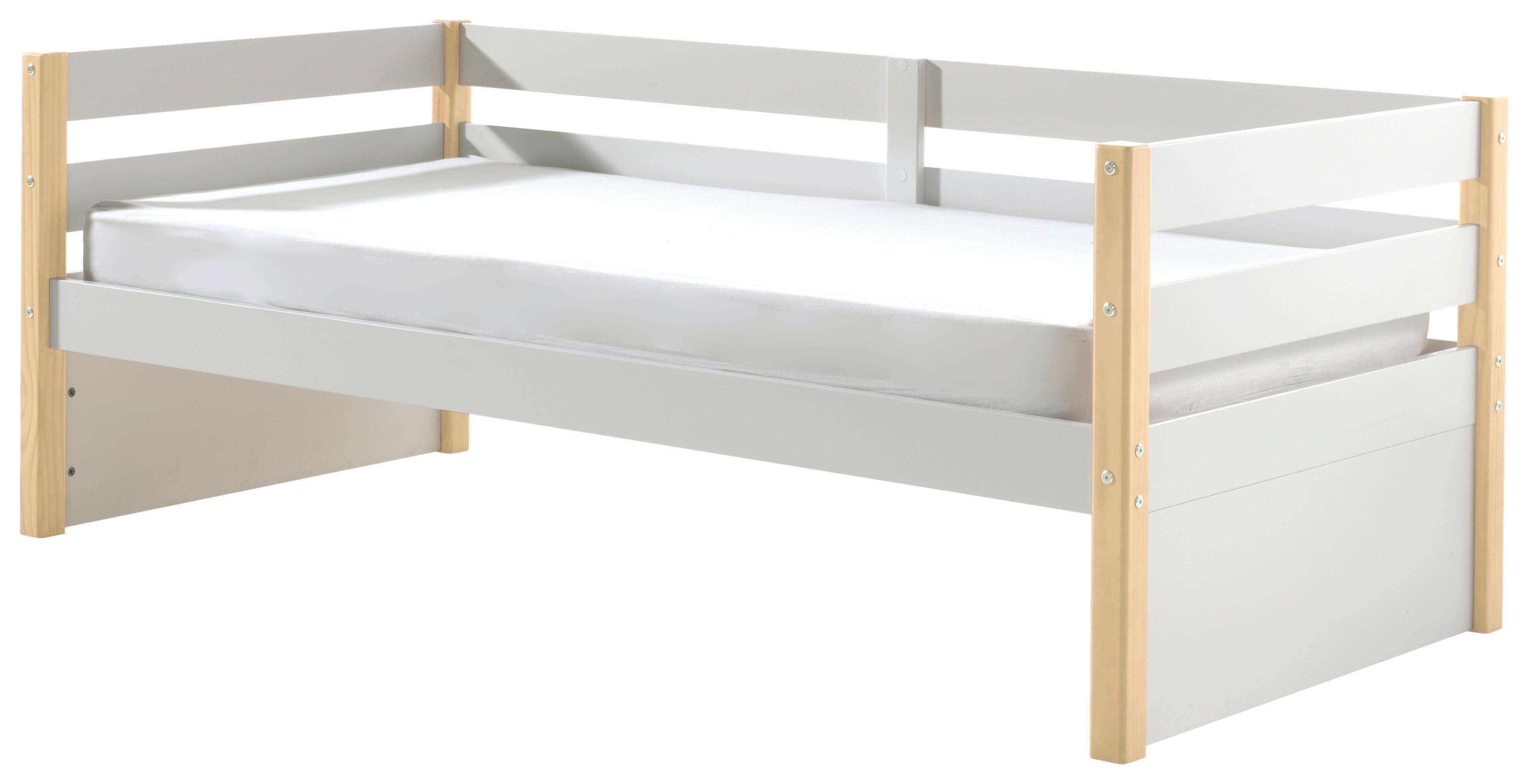 Bett Holz Margrit ca. 90x200 cm Weiß - Weiß/Kieferfarben, MODERN, Holz/Holzwerkstoff (90/200cm) - MID.YOU