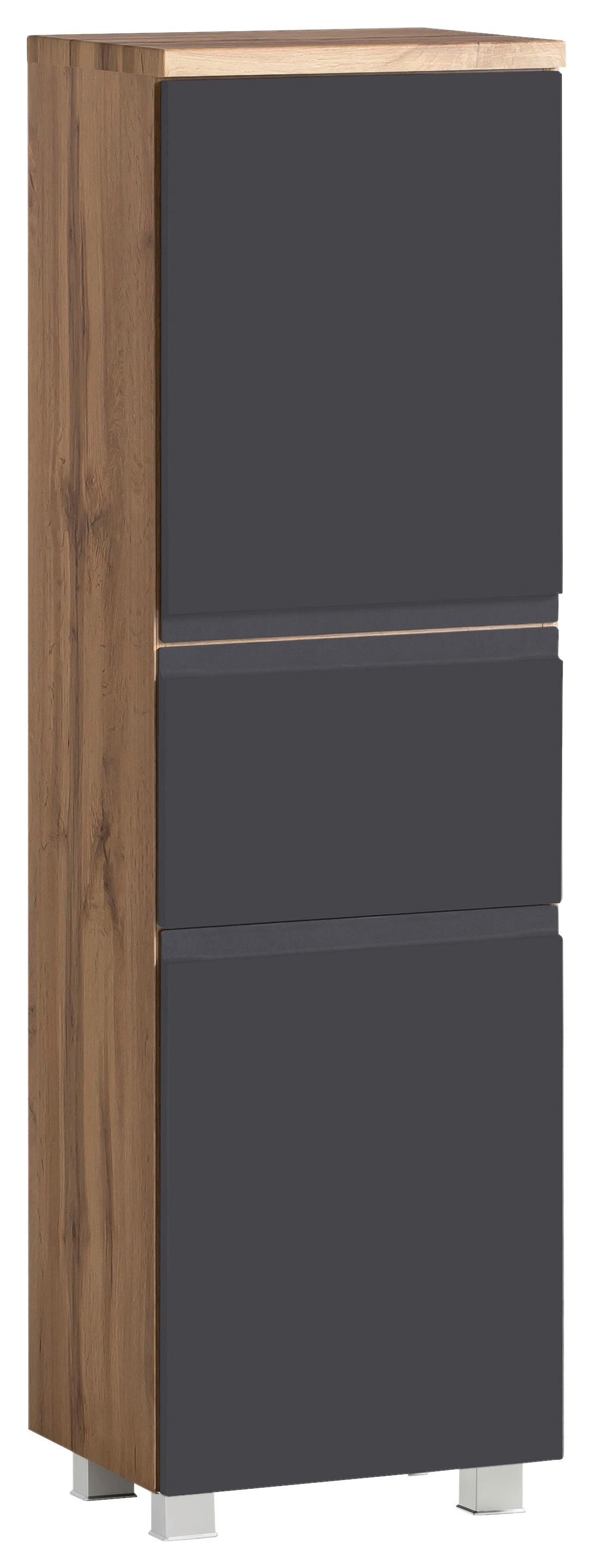 Midischrank Varese ca. 40x130 cm Grau/Eiche - Eiche Wotan/Grau, MODERN, Holzwerkstoff (40/130/35cm) - Held