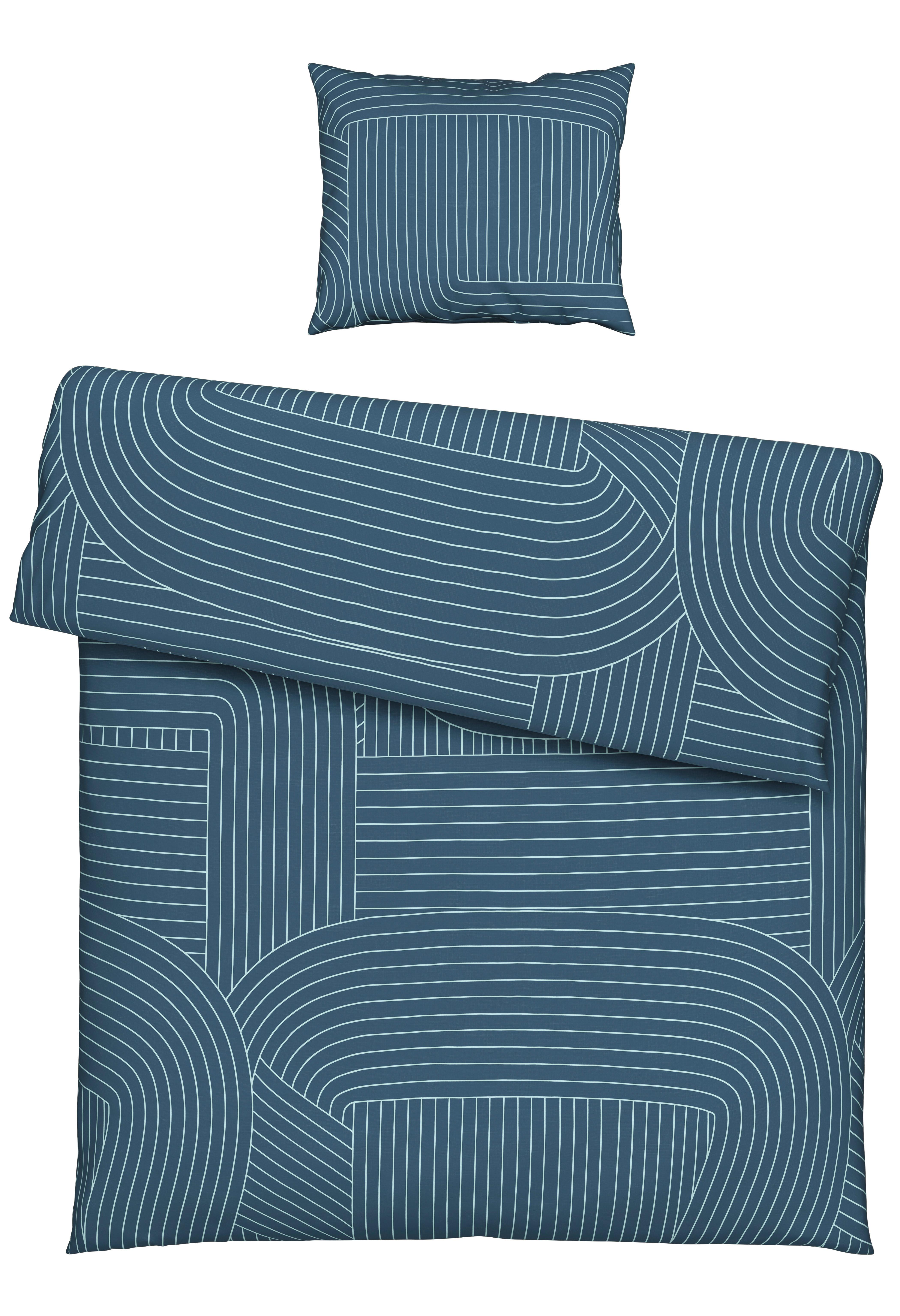 Bettwäsche Scribble ca. 160x210cm - Blau, Modern, Textil (160/210cm) - Modern Living