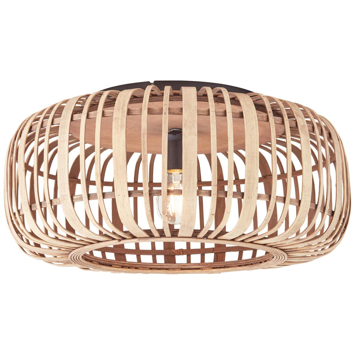 Deckenleuchte Woodrow Hellbraun max. 60 Watt - Hellbraun, Natur, Holz/Metall (50/23,8cm) - Brilliant