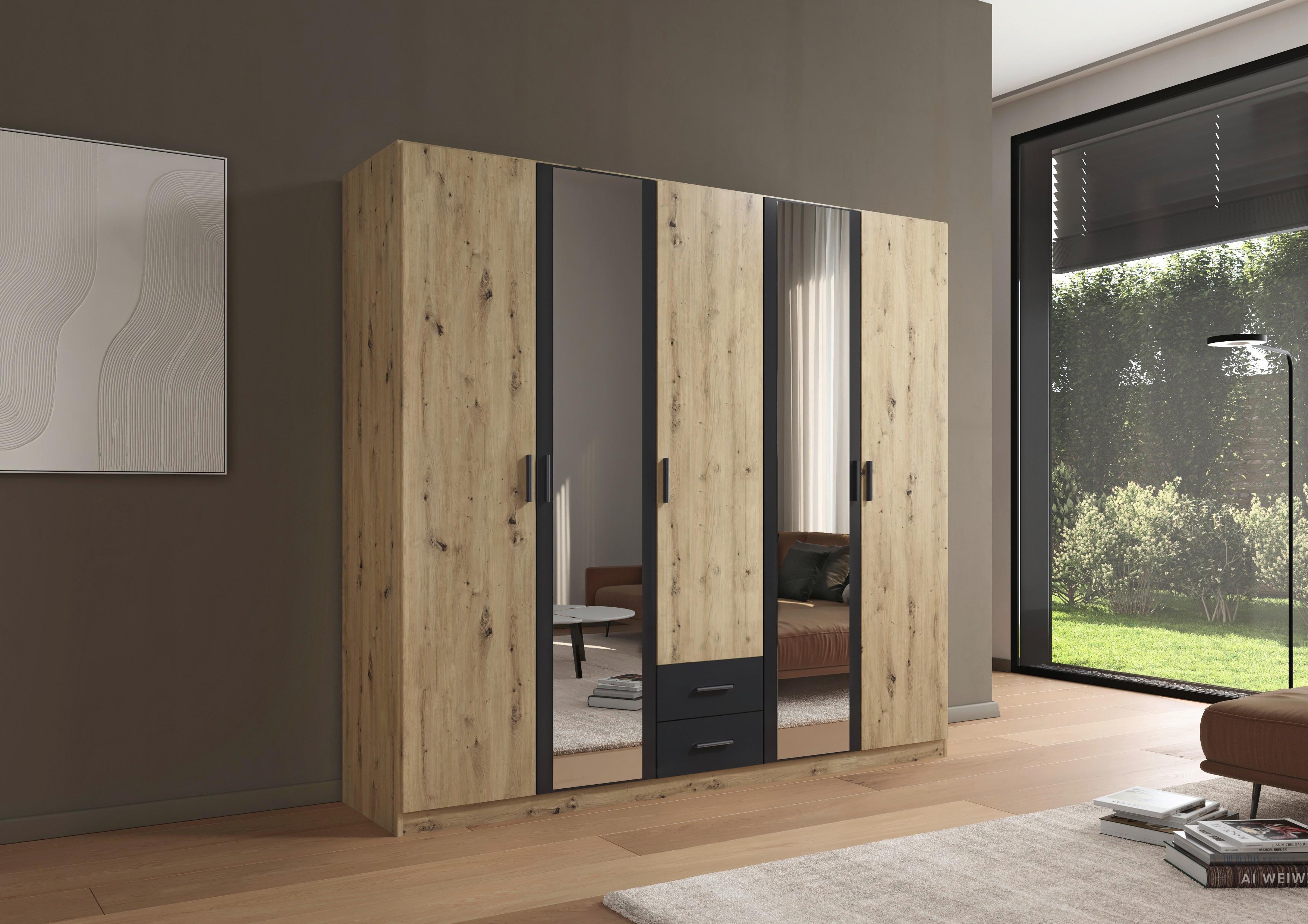 DULAP USI ROTATIVE DESPINA - culoare lemn stejar/stejar Artisan, Konventionell, material pe bază de lemn (226/210/54cm) - Modern Living