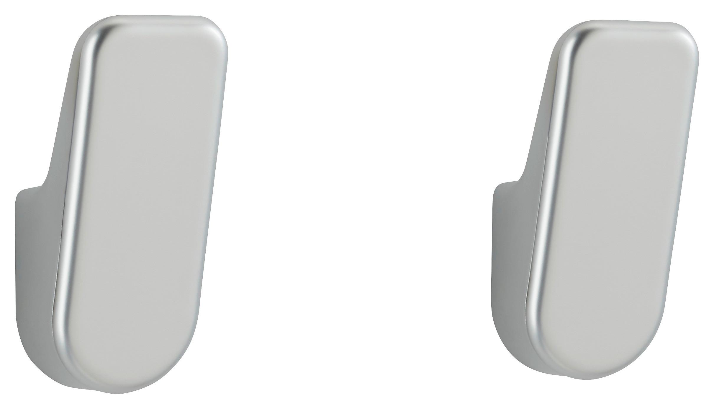 Klebehaken Wenko aus Kunststoff, 2 Stück - Silberfarben, Kunststoff (1,8/4,6/2,1cm) - Mömax