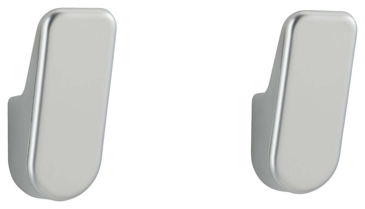 Klebehaken Wenko aus Kunststoff, 2 Stück - Silberfarben, Kunststoff (1,8/4,6/2,1cm) - Mömax