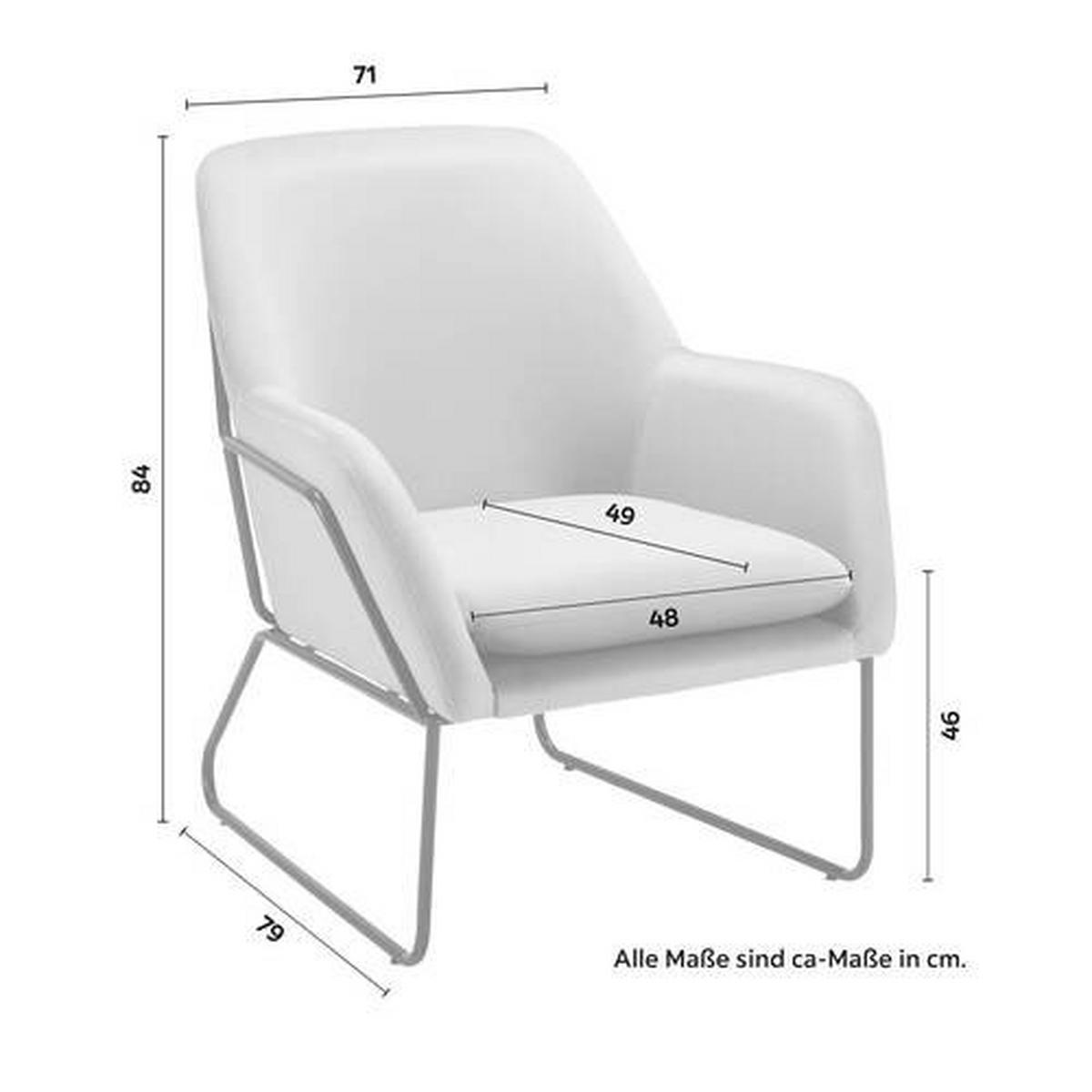 Sessel Kezia Rosa Samt - Schwarz/Rosa, MODERN, Textil/Metall (71/84cm) - Bessagi Home