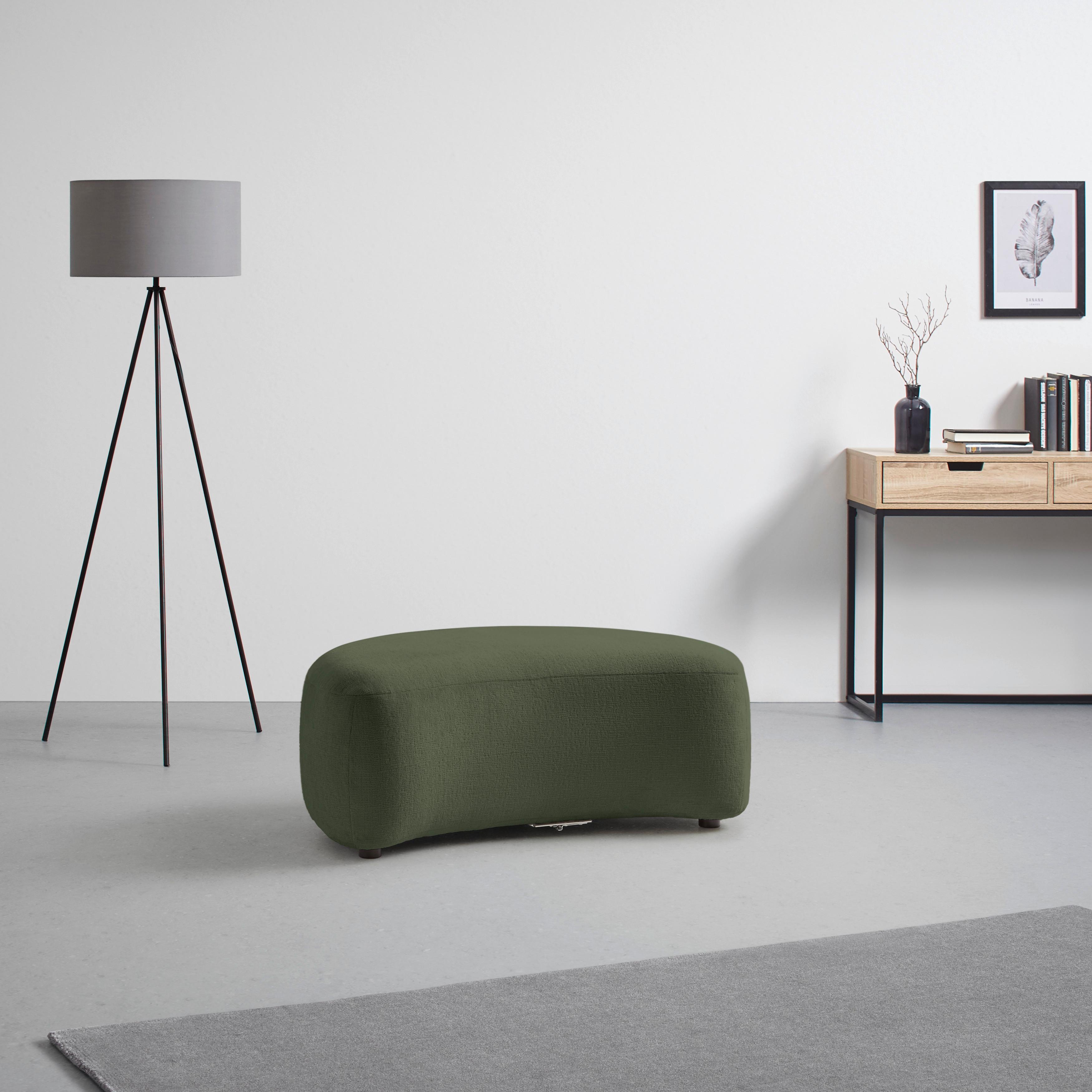 Hocker Leonas Grün - Schwarz/Grün, MODERN, Kunststoff/Textil (102/42/66cm) - Premium Living