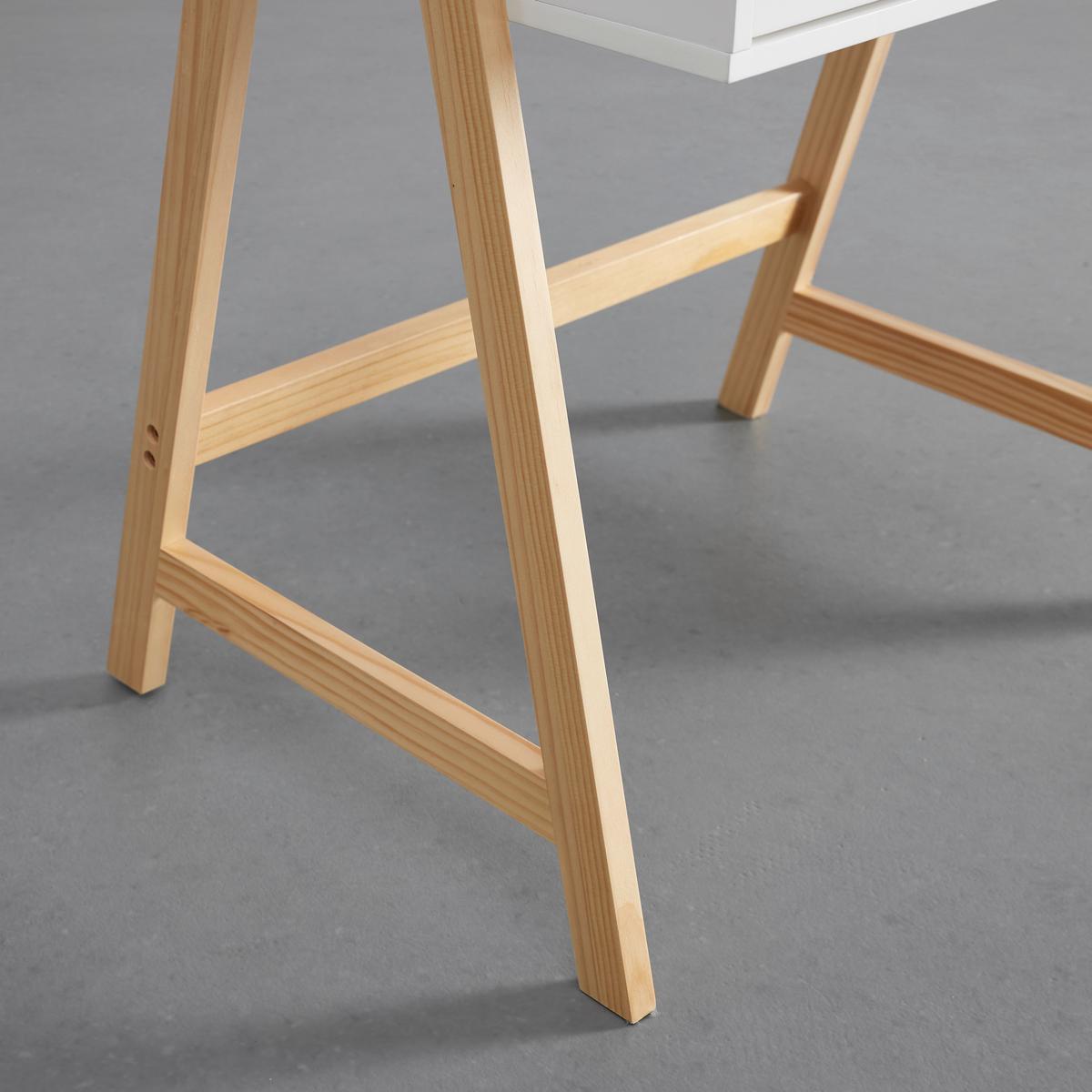 Kindertisch Pino Weiß Echtholz/MDF ca. 60x45 cm - Weiß/Kieferfarben, MODERN, Holz (60/45/60cm) - Bessagi Kids