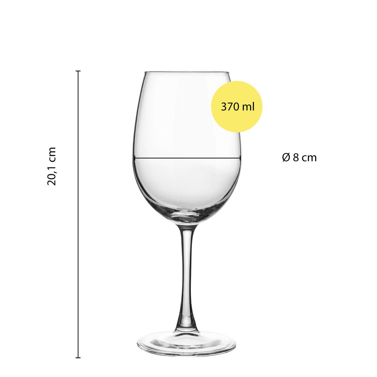 Set pahare 6/1 cca. 370 ml - transparent, Basics, sticlă (8/20,1cm) - Echtwerk