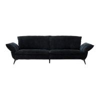 Megasofa Ottawa Schwarz Armlehnfunktion, ohne Kissen - Schwarz, MODERN, Textil/Metall (272/87/107cm) - Premium Living