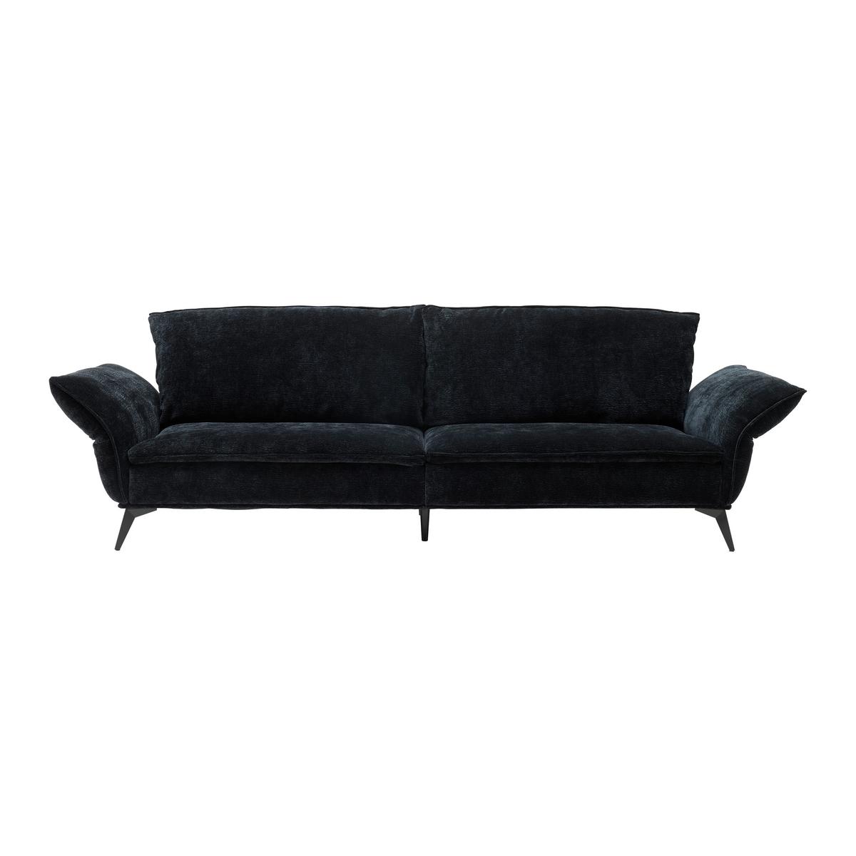 Megasofa Ottawa Schwarz Armlehnfunktion, ohne Kissen - Schwarz, MODERN, Textil/Metall (272/87/107cm) - Premium Living
