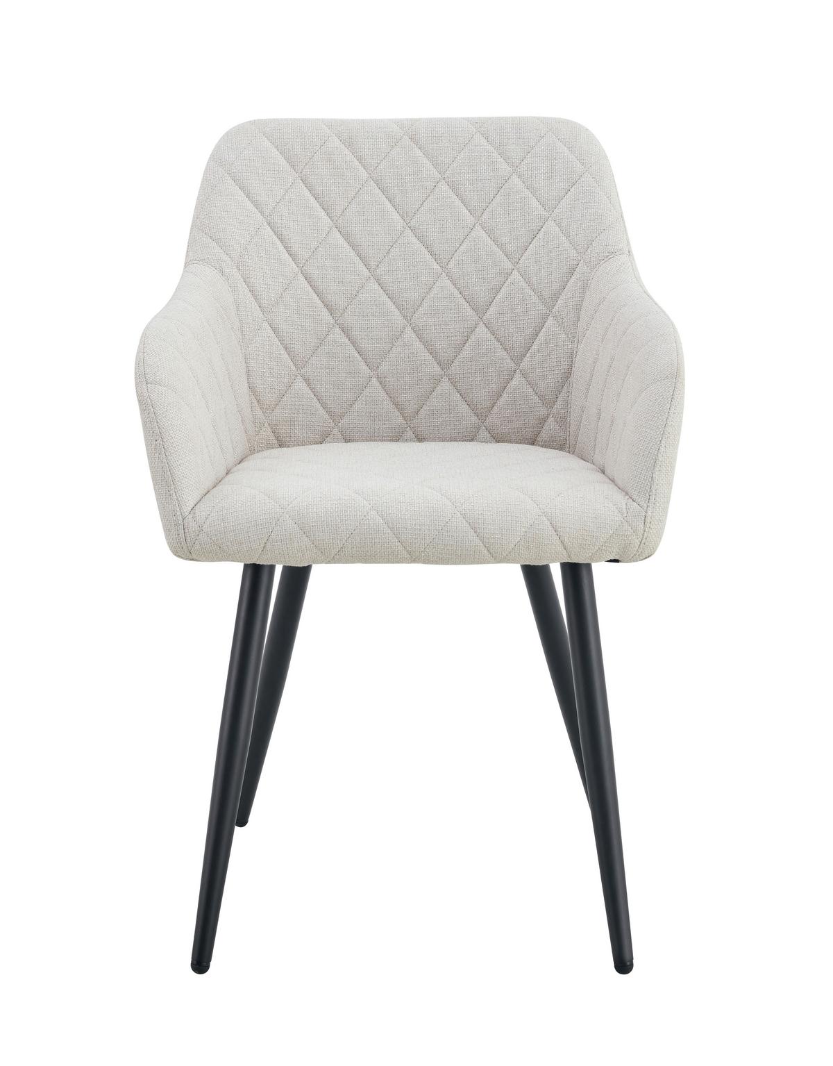 Set Stolov Lea, Krem Barva, 2 Kos - črna/krem barve, Moderno, kovina/tekstil (56/83/60cm) - MID.YOU