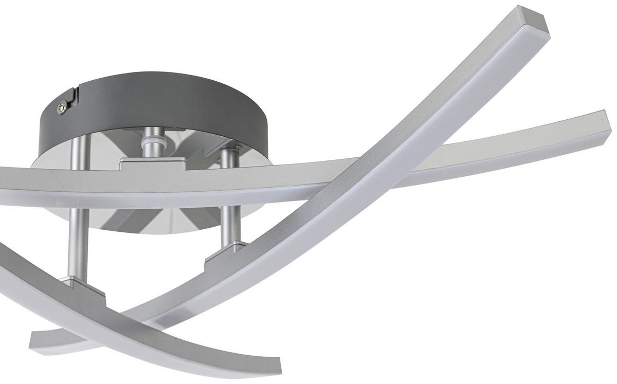 LED-Deckenleuchte Kristina Silber-/Chromfarben max. 18 W - Chromfarben/Silberfarben, MODERN, Kunststoff/Metall (52/11cm) - Mömax