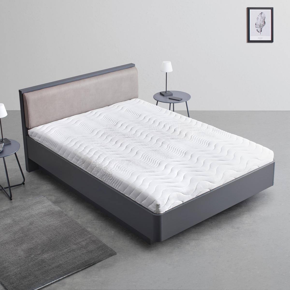 Pat tapițat Mariello 140X200 antracit/cappuccino - cappuccino/antracit, Modern, lemn/textil (140/200cm) - Bessagi Home