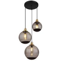 Hängeleuchte Potter Schwarz max. 40 Watt - Messingfarben/Schwarz, Design, Glas/Kunststoff (51/120cm) - Globo