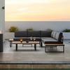 Loungegarnitur-Set Arianna Schwarz Metall/Textil - Schwarz, MODERN, Kunststoff/Textil (228/74/74cm) - Bessagi Garden