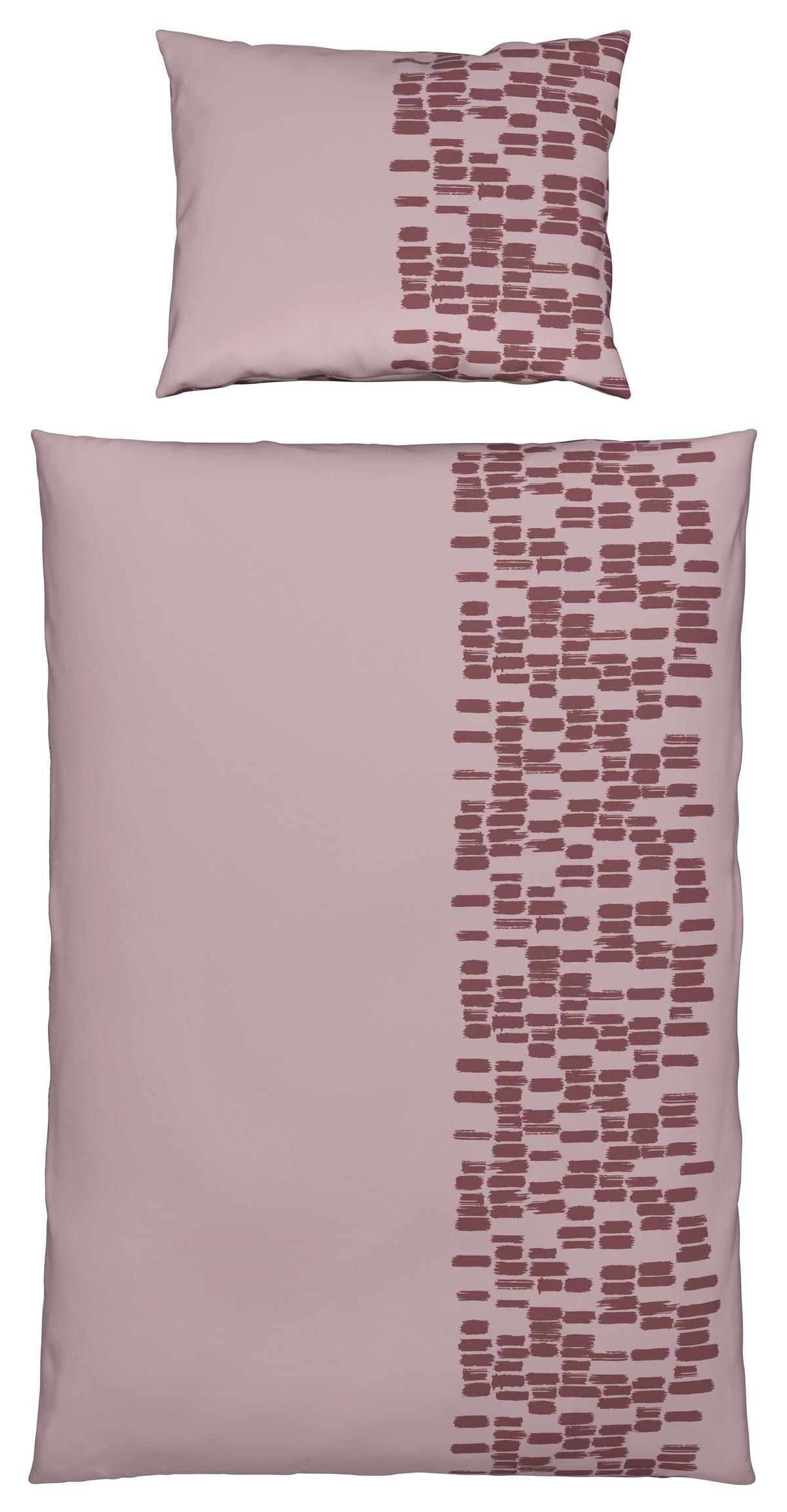 Posteljina Brush Strokes 140x200/60x80 Cm - ružičasta, tekstil (140/200cm) - Modern Living