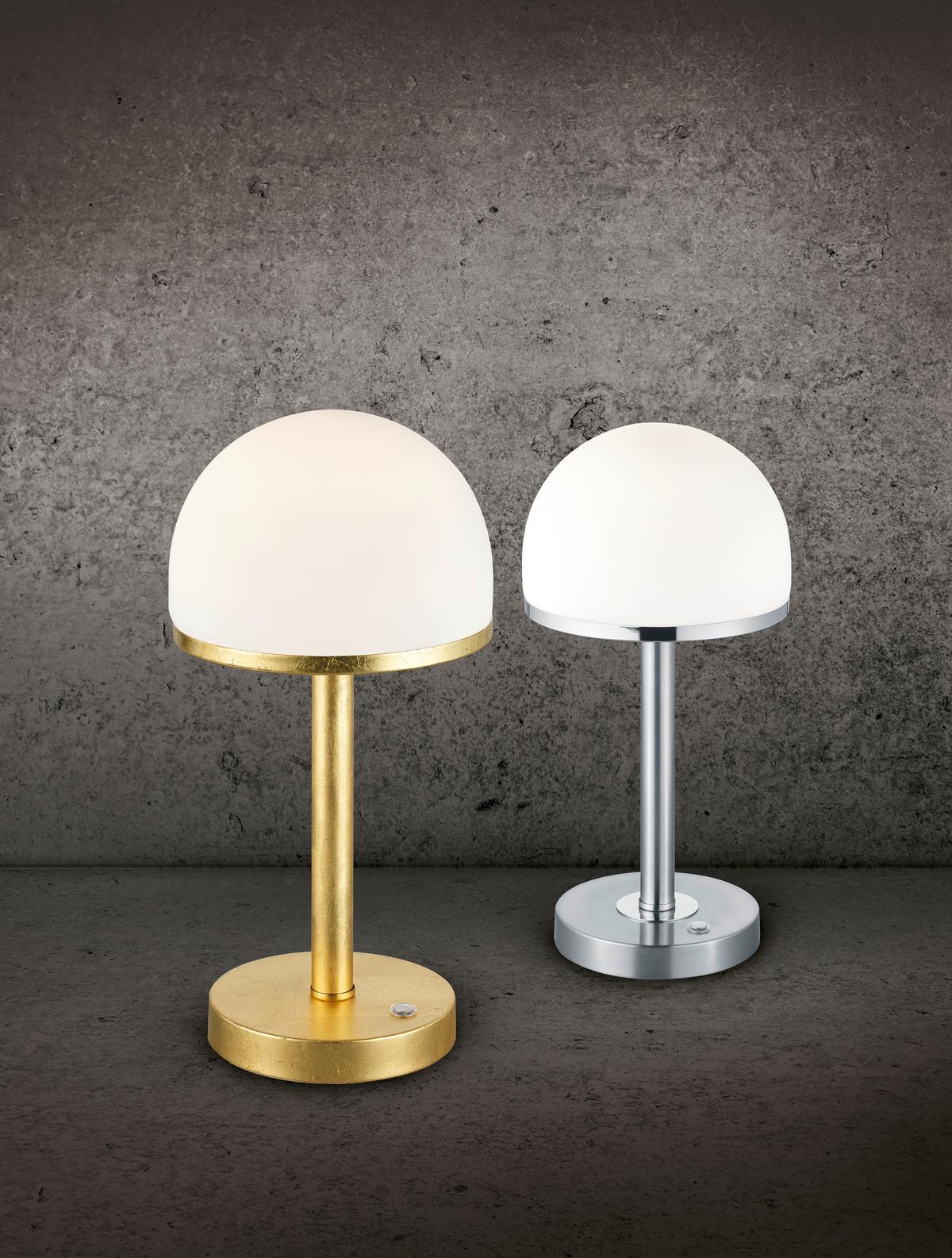 LED-Tischleuchte Berlin in Weiß/Nickel max. 1x4 Watt - Weiß/Nickelfarben, Basics, Glas/Metall (39/19cm) - Trio Leuchten