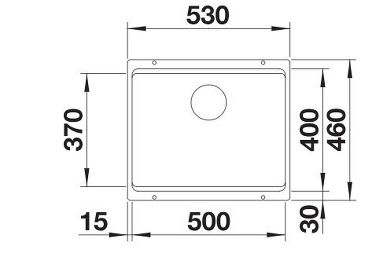 Unterbauspüle Etagon Schwarz - Schwarz, MODERN, Stein (53/46cm) - Blanco