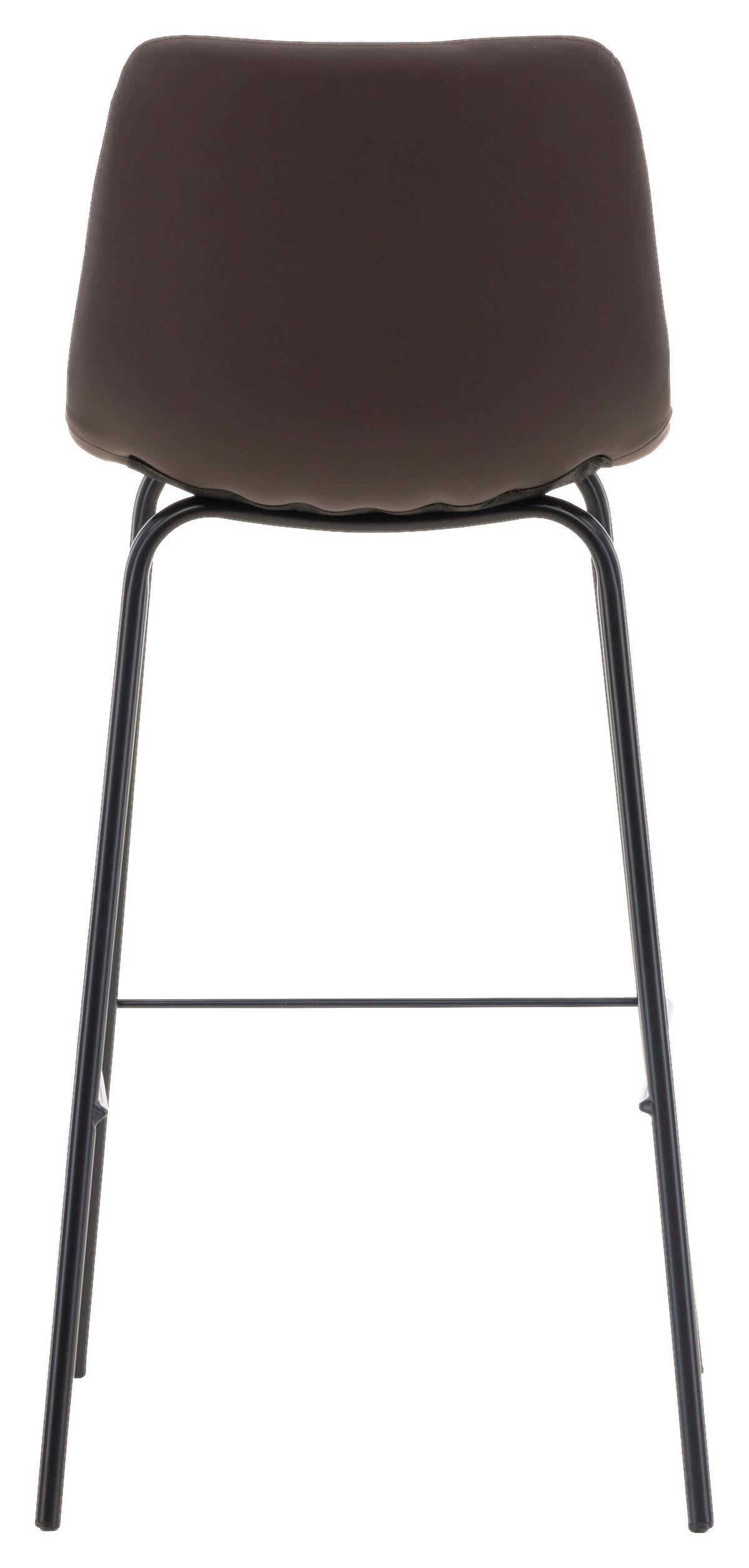 Barhocker-2er Set Alexi ca. 47x103x48 cm Dunkelbraun - Dunkelbraun/Schwarz, Design, Textil/Metall (47/103/48cm) - Livetastic