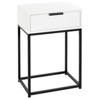 Nachttisch Schwarz/weiss - Weiss/Schwarz, Konventionell, Holzwerkstoff/Metall (40/60/28cm) - Mömax