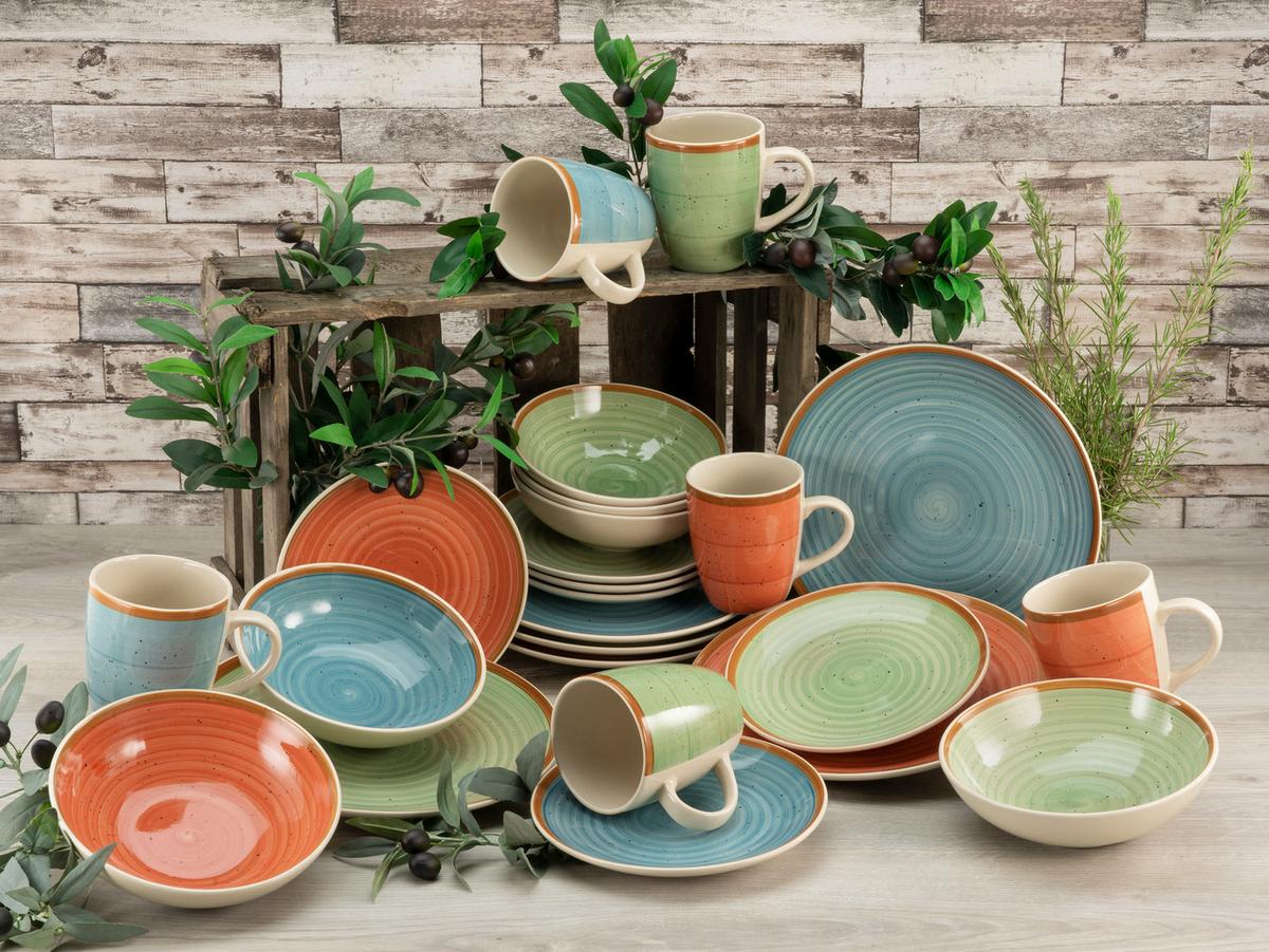 Kombinirani Servis Country, 24-Delni - večbarvno, Konvencionalno, keramika - Creatable