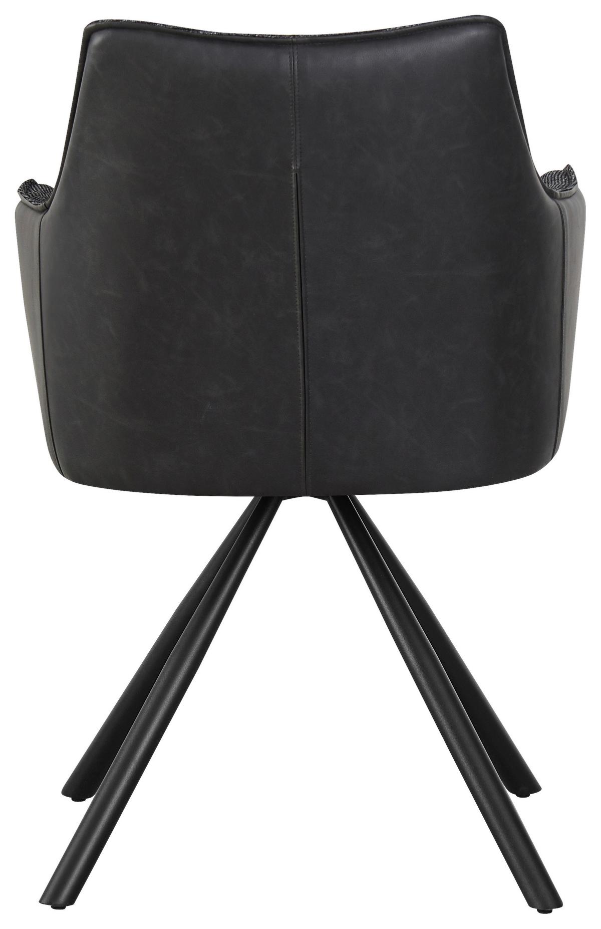 Scaun LEONY - negru, Modern, lemn/metal (56/89/63cm) - Premium Living