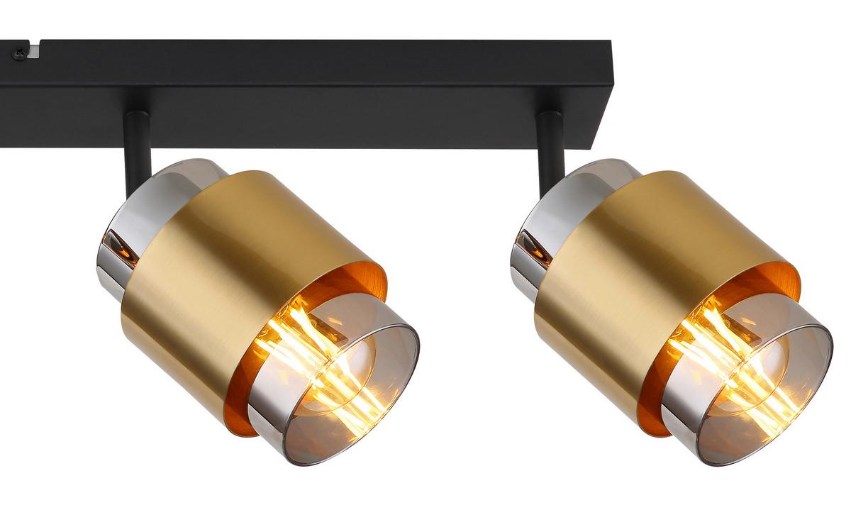 STRAHLER 15560-4  MILLEY - Messingfarben/Schwarz, Design, Glas/Metall (65/10/12,5cm) - Globo