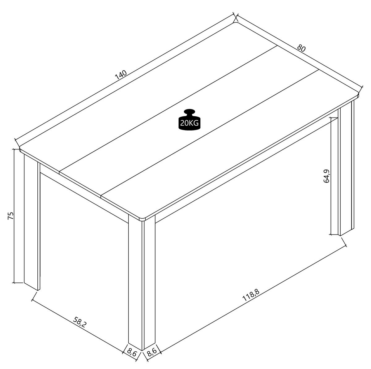 Esstisch Vcm Esstisch "disalo" 140x80 - Honigeiche, Modern, Holzwerkstoff (140/80/75cm) - MID.YOU